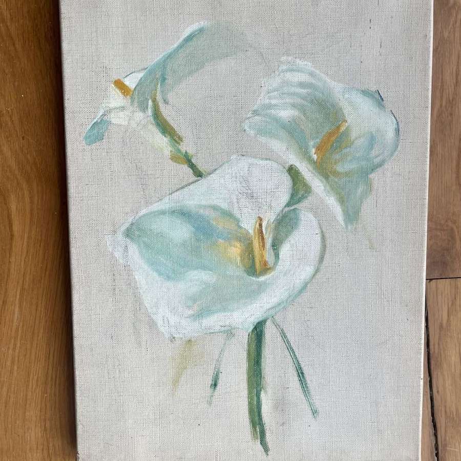 Oil on canvas - white lilies