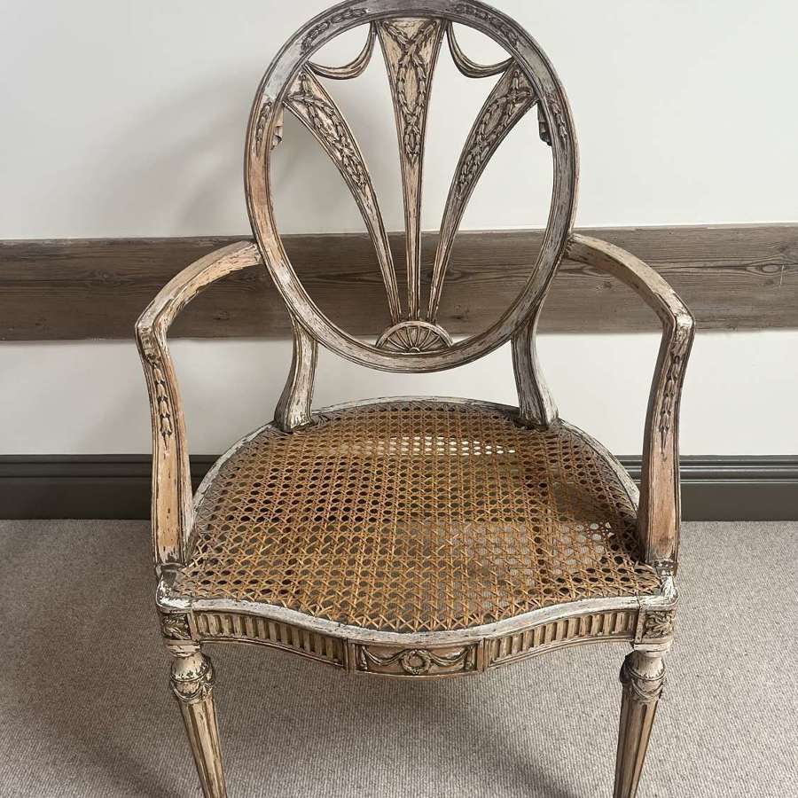 Cane seated 18th century chair