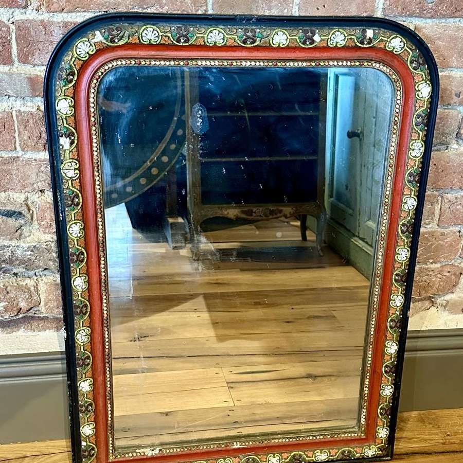 19th century mirrror with painted frame